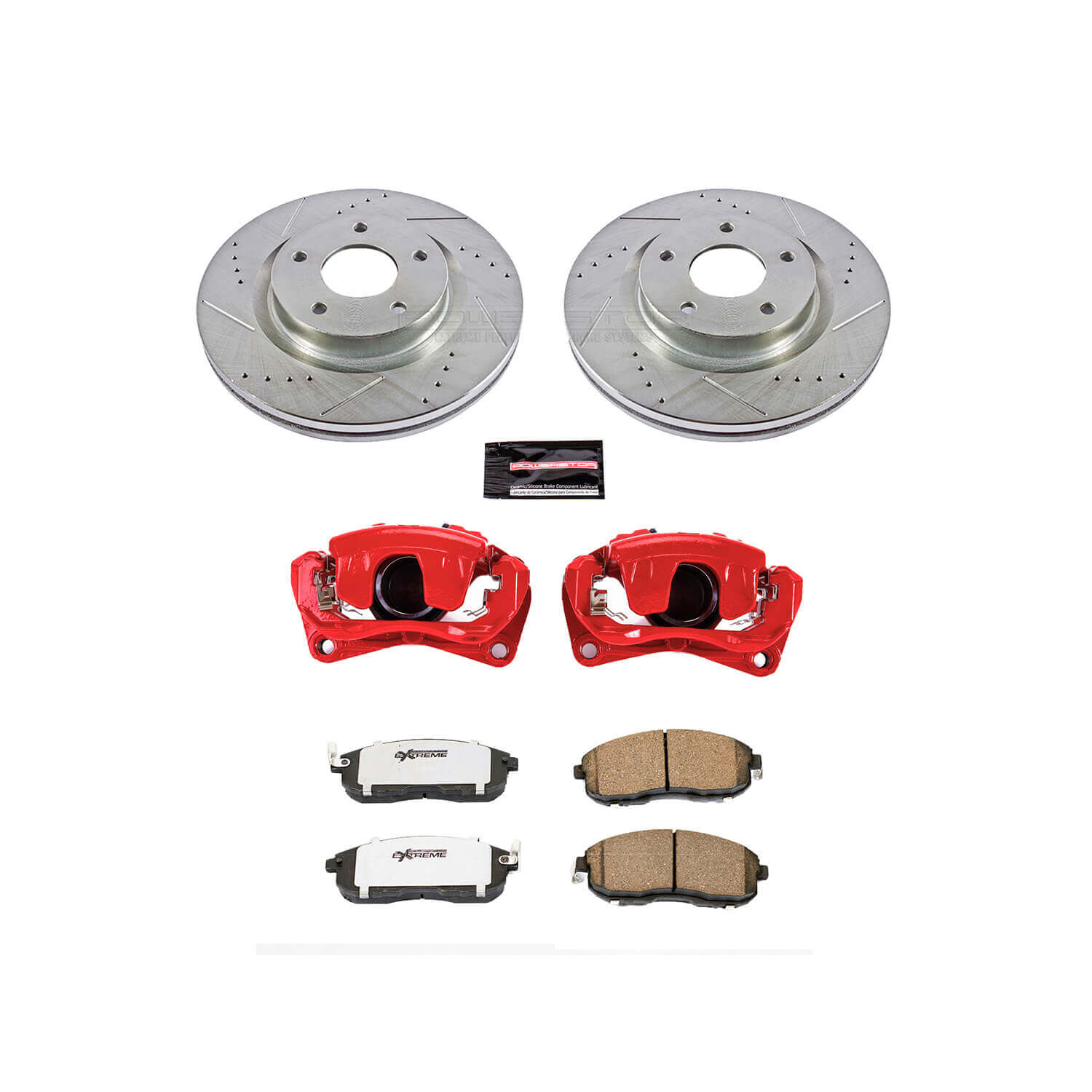 Power Stop KC241-26 Z26 Extreme Street Warrior 1-Click Drilled And Slotted Front Brake Kit With Calipers for 2007-2010 Nissan Altima product image