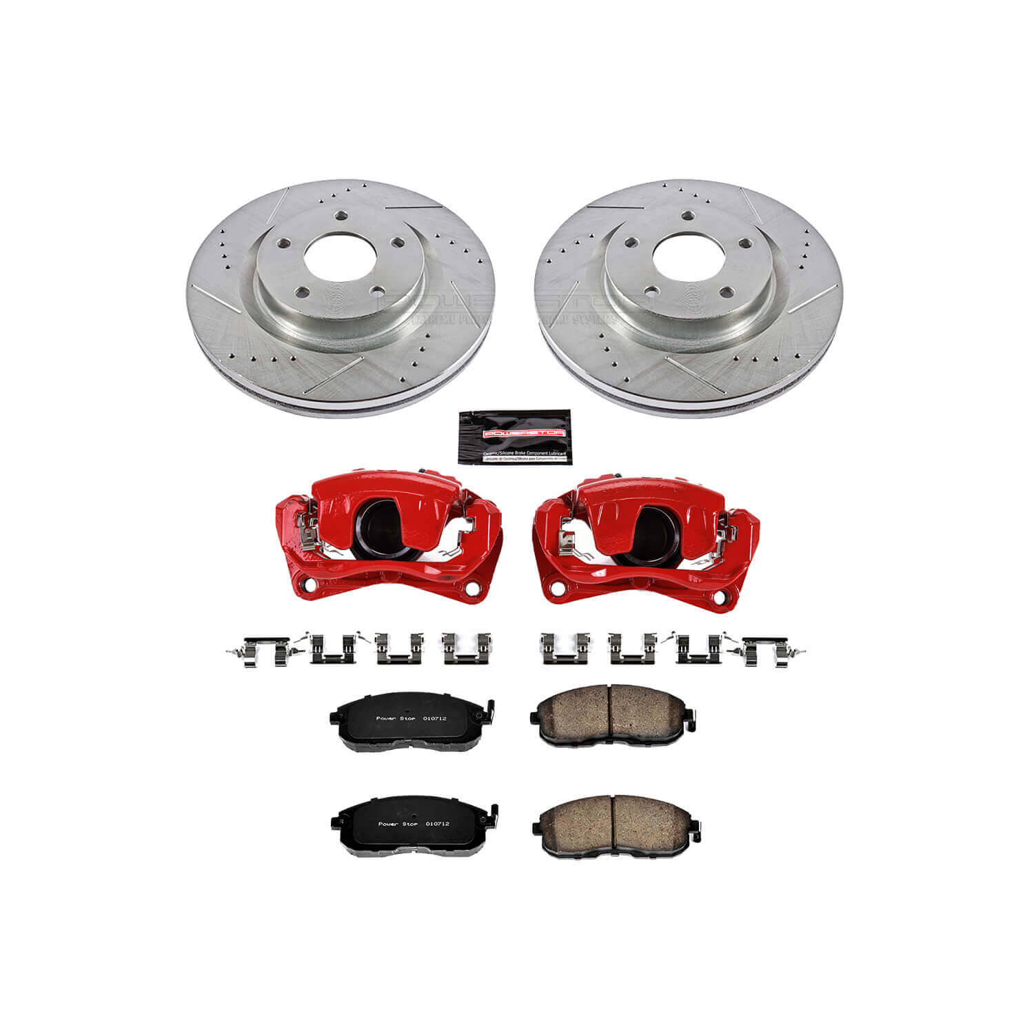 Power Stop KC241 Z23 Evolution Sport Performance 1-Click Drilled And Slotted Front Brake Kit With Calipers for 2007-2010 Nissan Altima product image