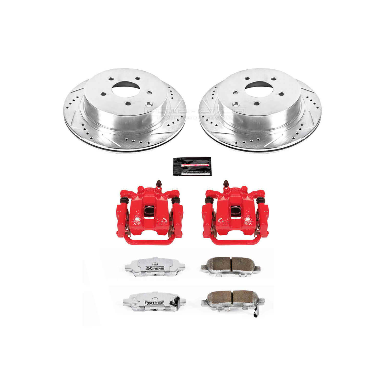 Power Stop KC2427B-26 Z26 Extreme Street Warrior 1-Click Drilled And Slotted Rear Brake Kit With Calipers for 2003-2008 INFINITI FX35 product image