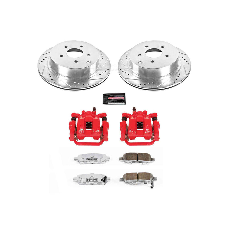 Power Stop KC2427B-26 Z26 Extreme Street Warrior 1-Click Drilled And Slotted Rear Brake Kit With Calipers for 2003-2008 INFINITI FX35 product image