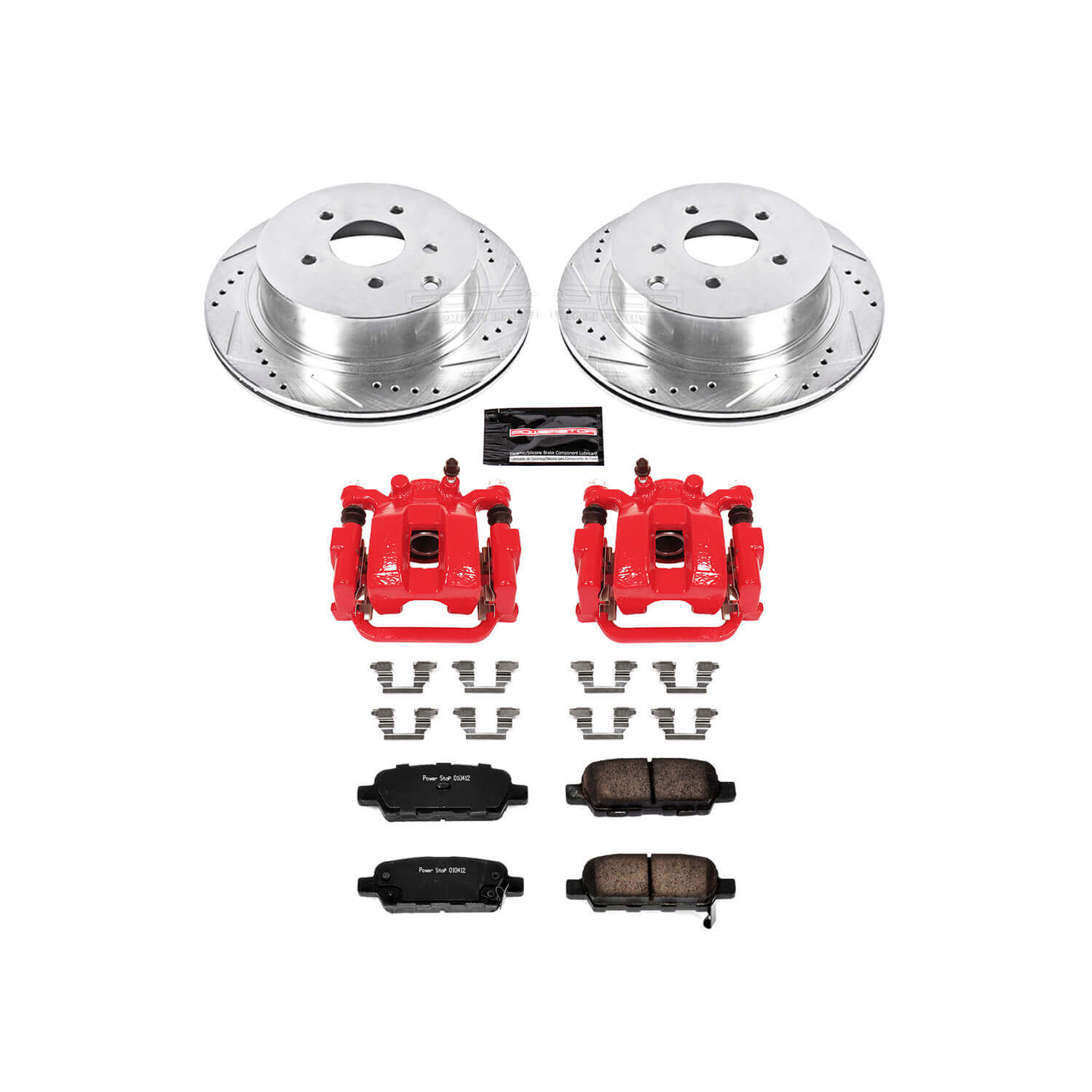 Power Stop KC2427B Z23 Evolution Sport Performance 1-Click Drilled And Slotted Rear Brake Kit With Calipers for 2003-2008 INFINITI FX35 product image