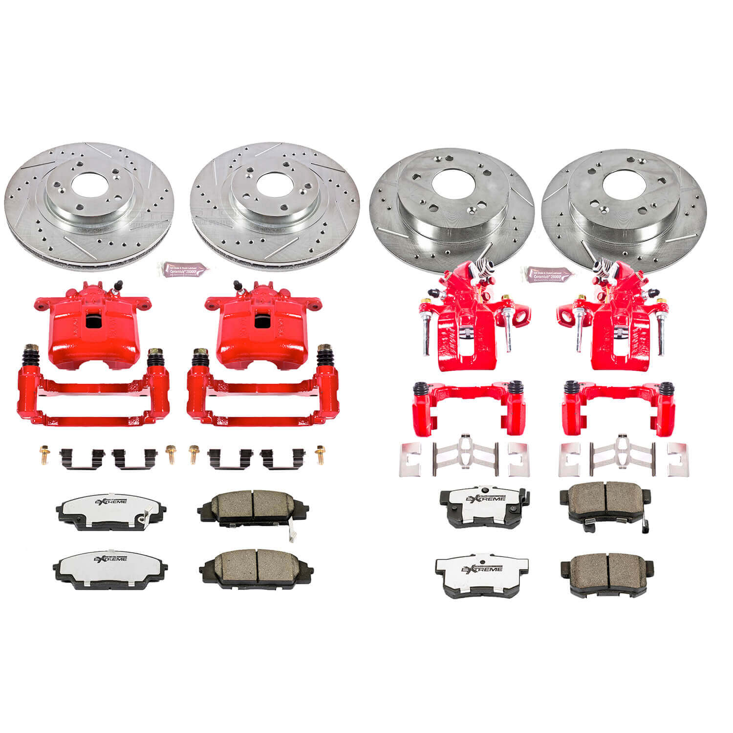 Power Stop KC2440-26 Z26 Extreme Street Warrior 1-Click Brake Kit With Calipers (Front And Rear) for 2006-2011 Honda Civic product image