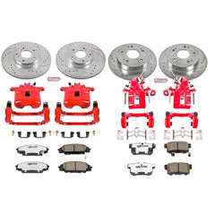 Power Stop KC2440-26 Z26 Extreme Street Warrior 1-Click Brake Kit With Calipers (Front And Rear) for 2006-2011 Honda Civic product image