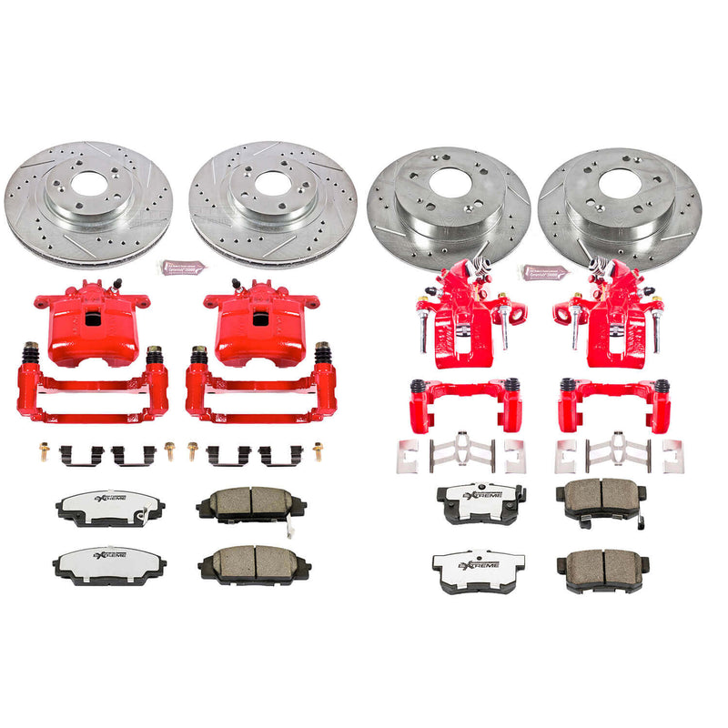Power Stop KC2440-26 Z26 Extreme Street Warrior 1-Click Brake Kit With Calipers (Front And Rear) for 2006-2011 Honda Civic product image