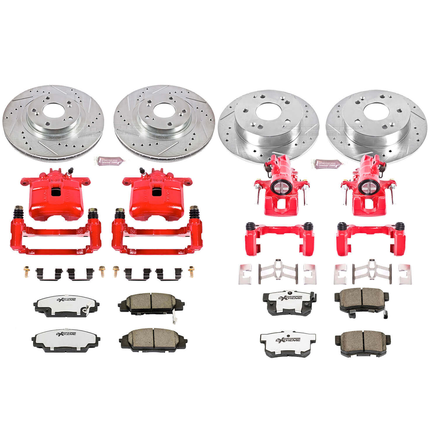 Power Stop KC2441-26 Z26 Extreme Street Warrior 1-Click Brake Kit With Calipers (Front And Rear) for 2002-2006 Acura Rsx Type-S product image