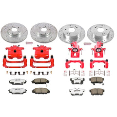 Power Stop KC2441-26 Z26 Extreme Street Warrior 1-Click Brake Kit With Calipers (Front And Rear) for 2002-2006 Acura Rsx Type-S product image
