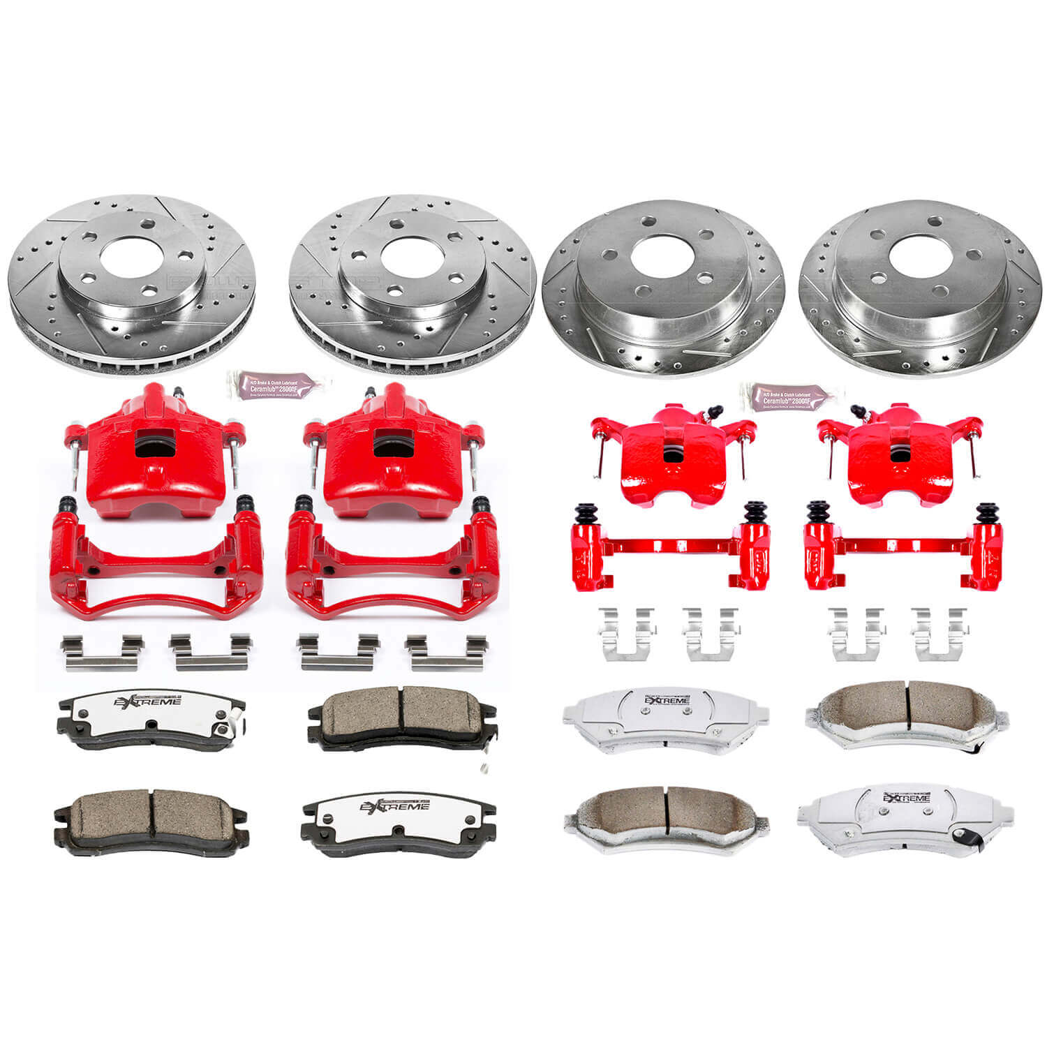 Power Stop KC2554-26 Z26 Extreme Street Warrior 1-Click Brake Kit With Calipers (Front And Rear) for 1997-2005 Buick Century product image