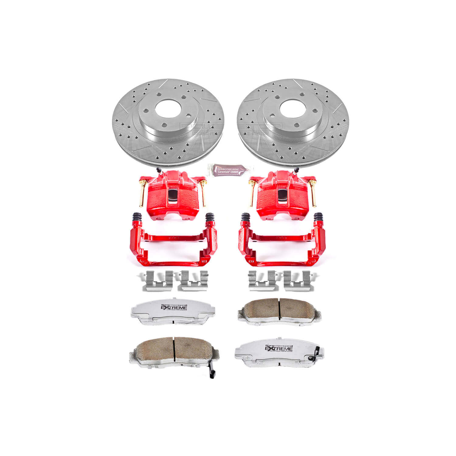 Power Stop KC2558-26 Z26 Extreme Street Warrior 1-Click Brake Kit With Calipers (Front) for 2003-2007 Honda Accord Coupe (2 Door) product image