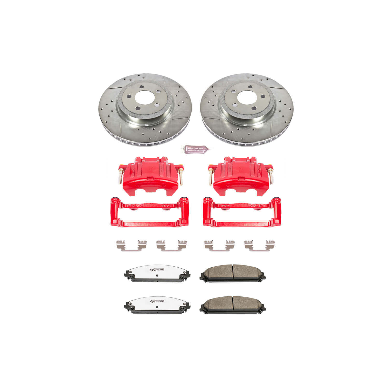 Power Stop KC2560-26 Z26 Extreme Street Warrior 1-Click Brake Kit With Calipers (Front) for 2005-2011 Chrysler 300 product image