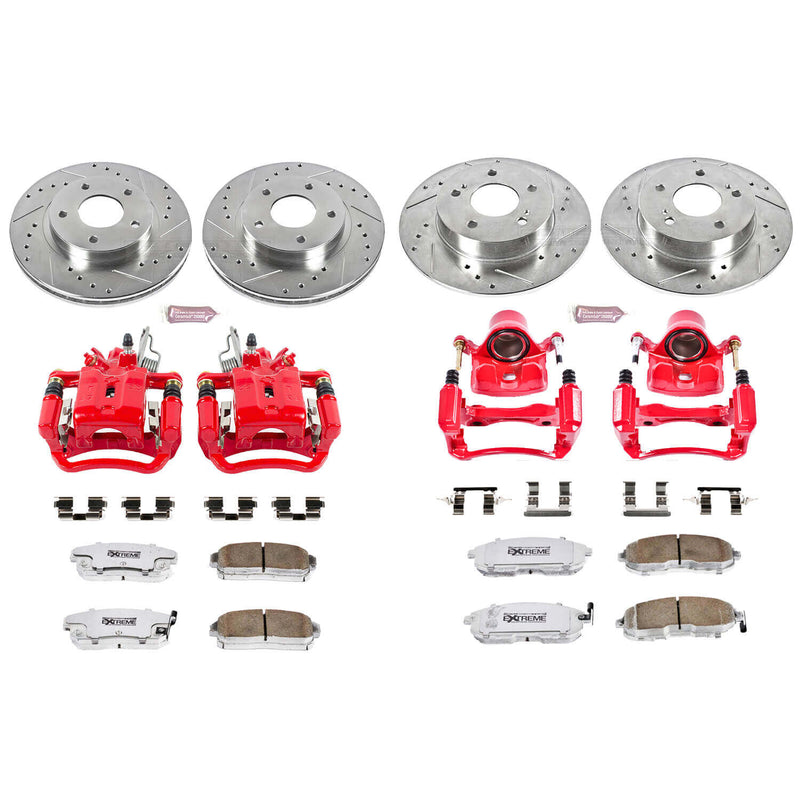 Power Stop KC2703-26 Z26 Extreme Street Warrior 1-Click Brake Kit With Calipers (Front And Rear) for 2001 INFINITI I30 product image