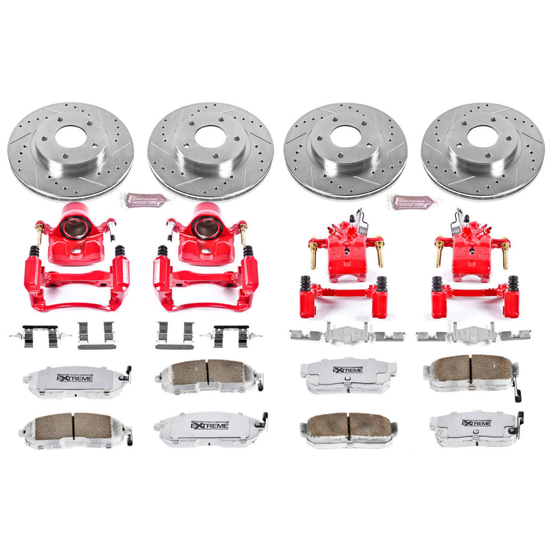 Power Stop KC2704-26 Z26 Extreme Street Warrior 1-Click Brake Kit With Calipers (Front And Rear) for 2000-2001 Nissan Maxima product image