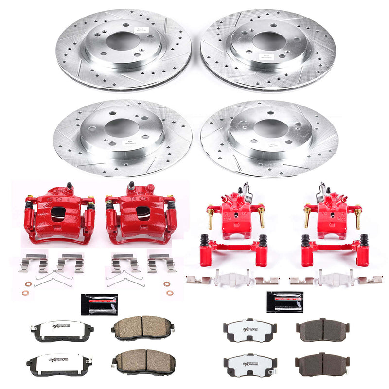 Power Stop KC2704A-26 Z26 Street Warrior 1-Click Front And Rear Brake Kit With Calipers for 1999 Nissan Maxima product image