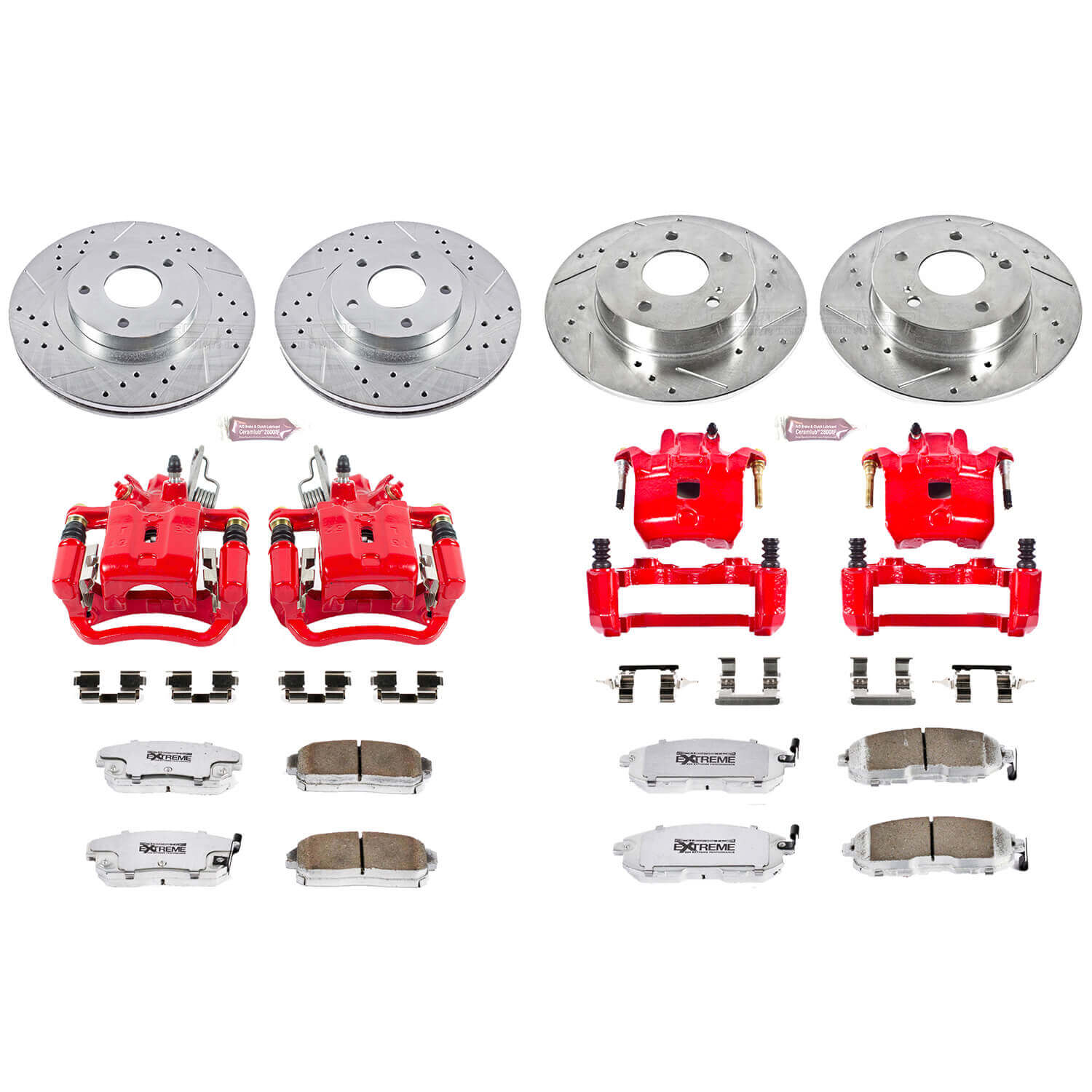 Power Stop KC2706-26 Z26 Extreme Street Warrior 1-Click Brake Kit With Calipers (Front And Rear) for 2002-2004 INFINITI I35 product image