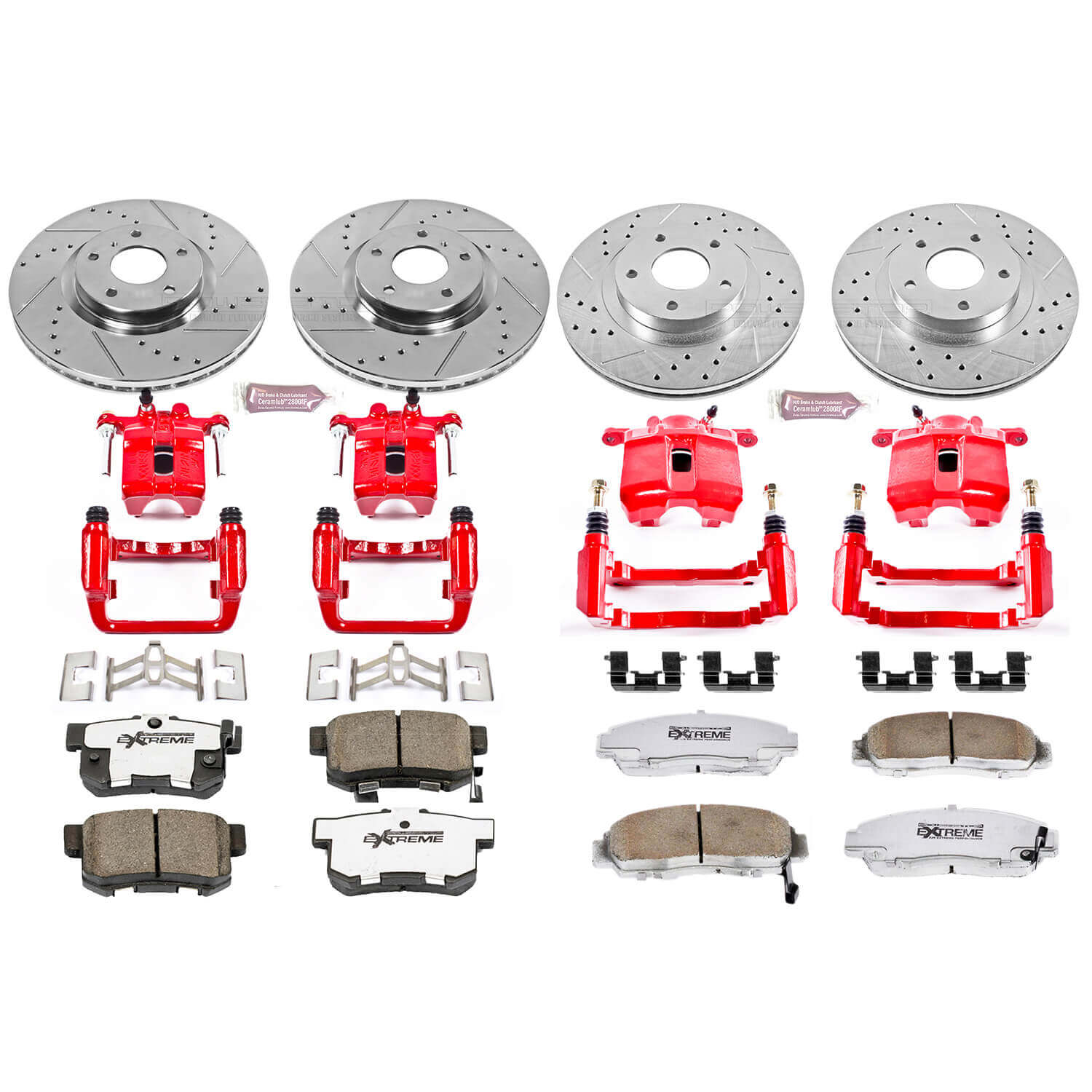 Power Stop KC2715-26 Z26 Extreme Street Warrior 1-Click Brake Kit With Calipers (Front And Rear) for 1999-2001 Acura Rl product image