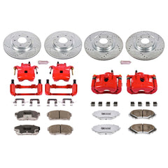 Power Stop KC2727-26 - Z26 Extreme Street Warrior 1-Click Brake Kit With Calipers (Front And Rear) vehicle fitment brake part