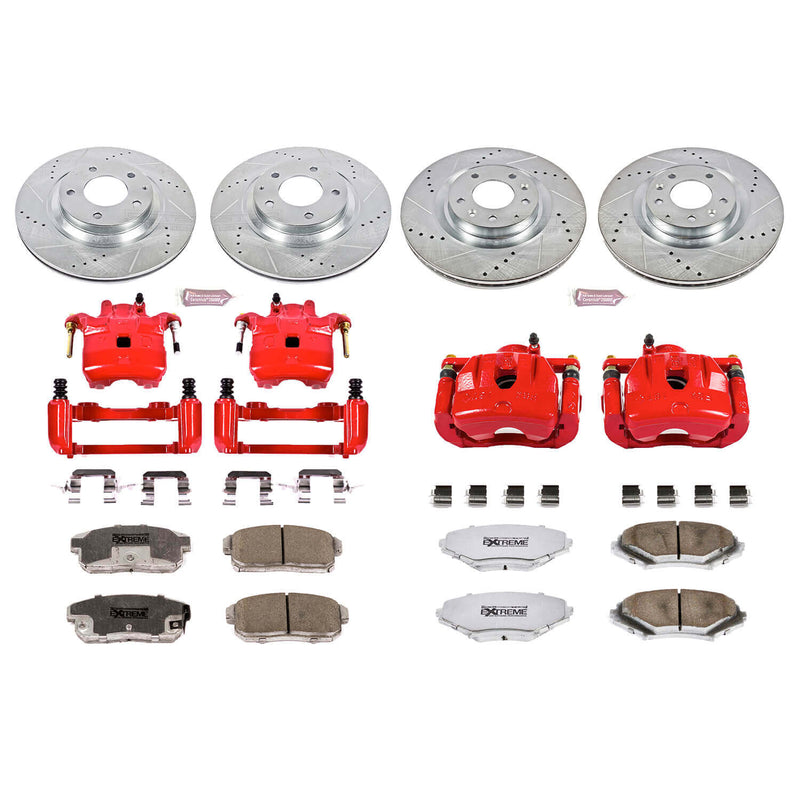 Power Stop KC2727-26 - Z26 Extreme Street Warrior 1-Click Brake Kit With Calipers (Front And Rear) vehicle fitment brake part