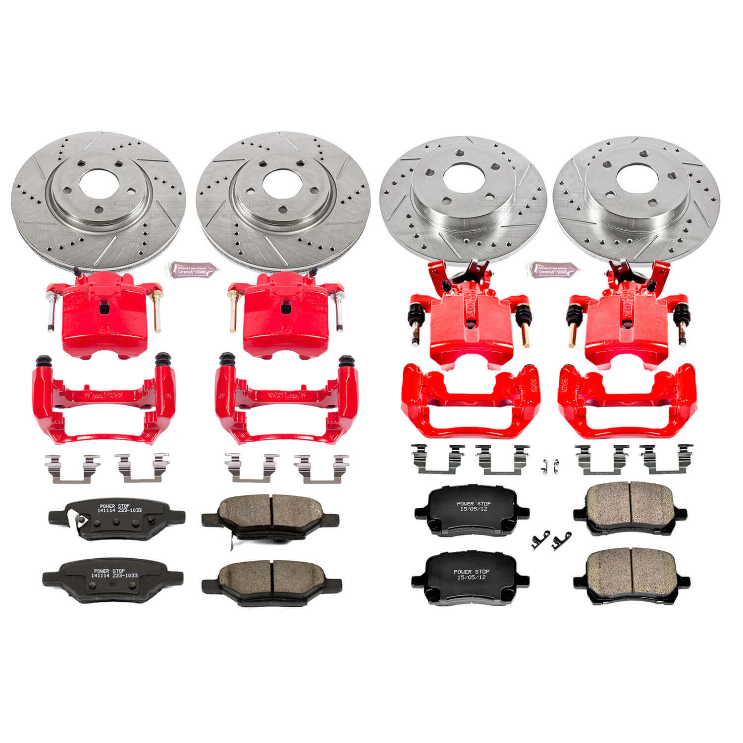 Power Stop KC2731A Z23 Evolution Sport Performance 1-Click Brake Kit With Calipers (Front And Rear) for 2009-2012 Chevrolet Malibu product image