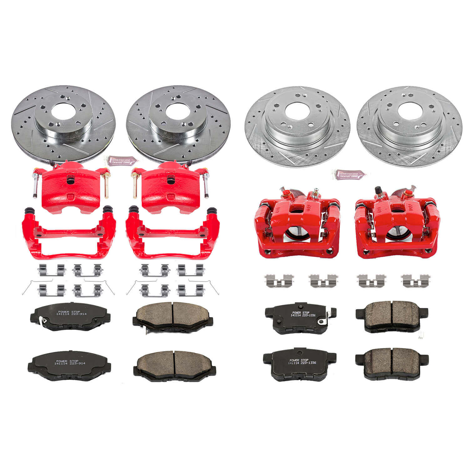 Power Stop KC2744 Z23 Evolution Sport Performance 1-Click Brake Kit With Calipers (Front And Rear) for 2008-2010 Honda Accord product image