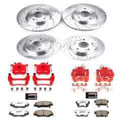 Power Stop KC2745-26 Front And Rear Z26 Extreme Street Warrior 1-Click Pad And Rotor Kit With Calipers for 2005 Honda Accord Sedan (4 Door) product image