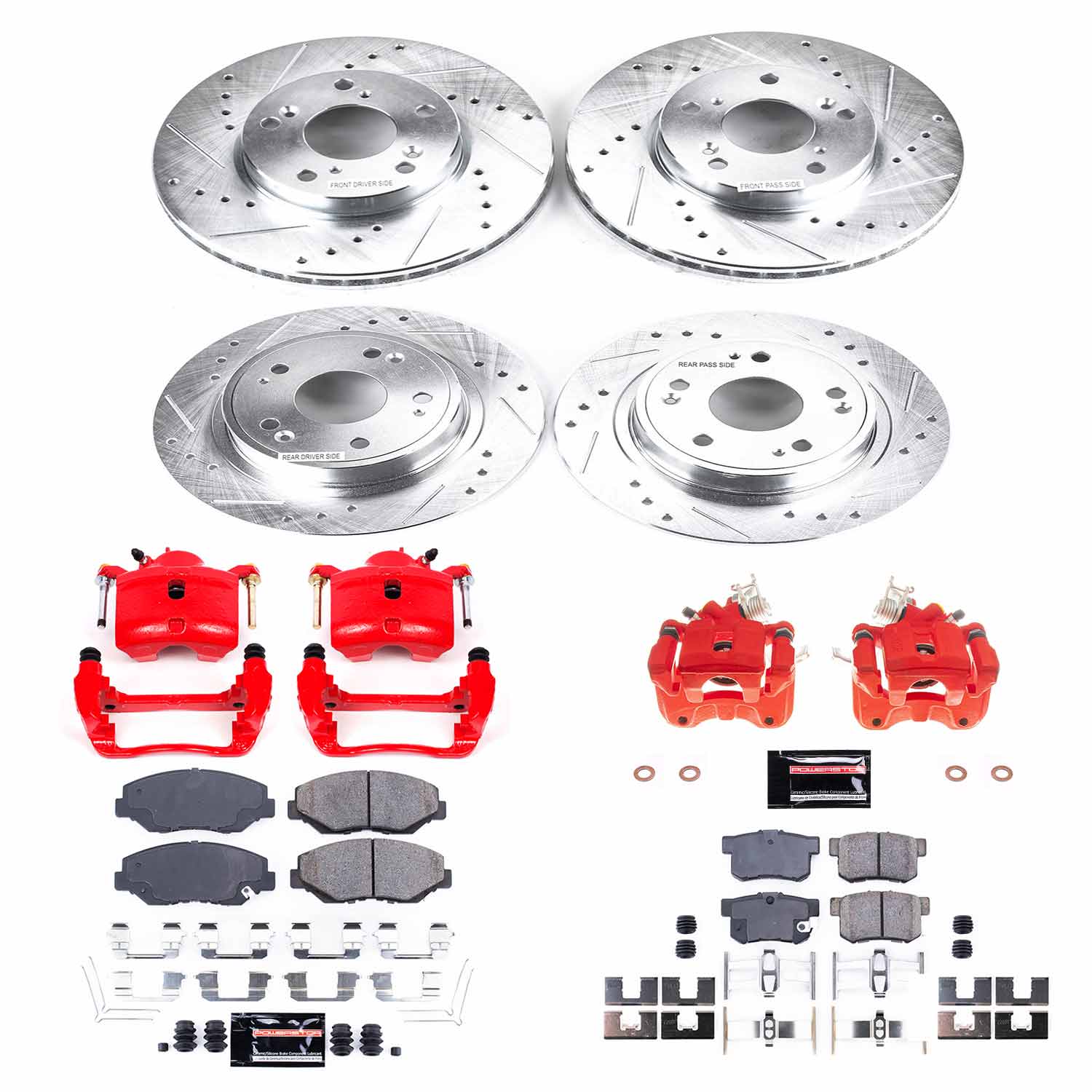 Power Stop KC2745 Front And Rear Z23 Evolution Sport Performance Pad And Rotor Kit With Calipers for 2005 Honda Accord Sedan (4 Door) product image