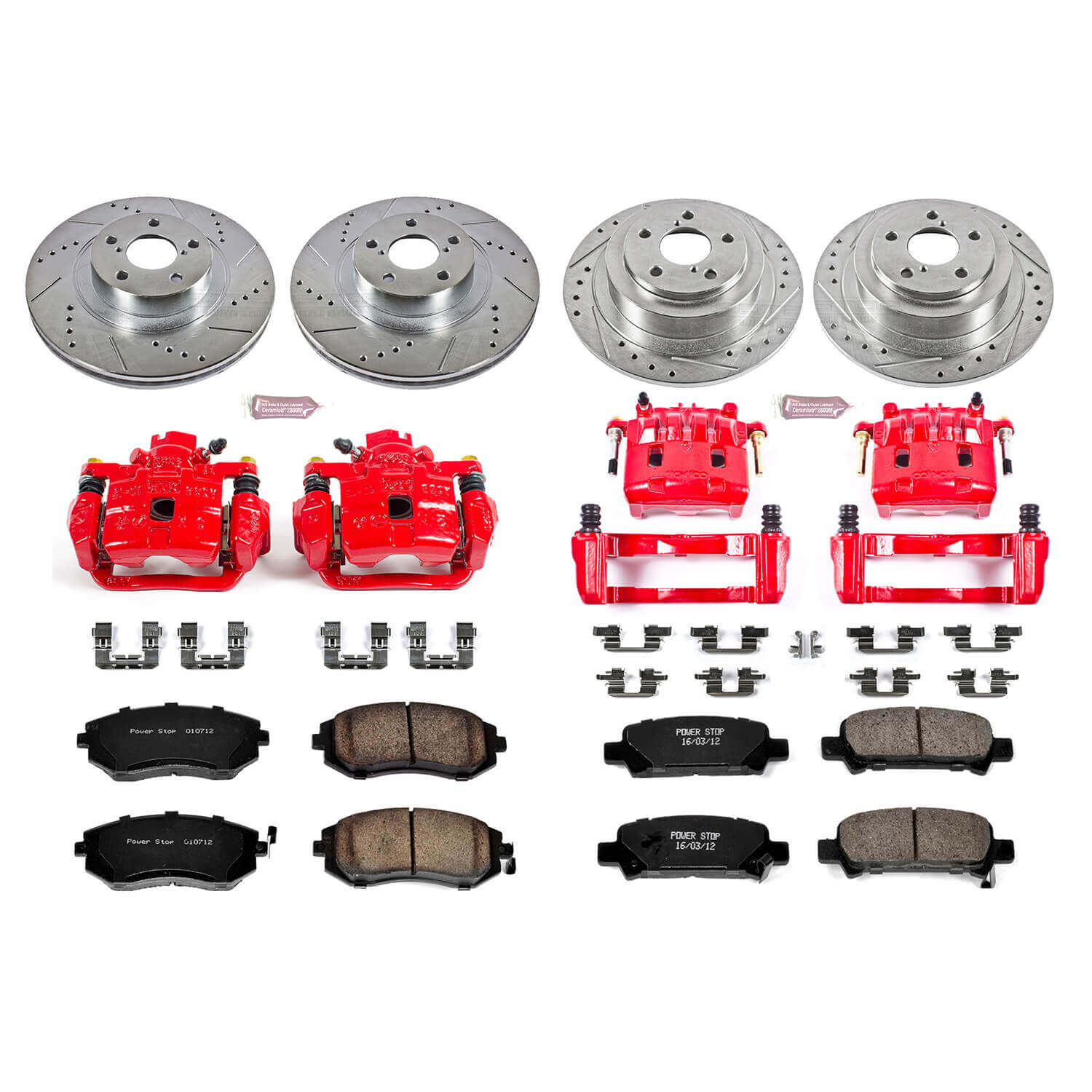 Power Stop KC2748 Z23 Evolution Sport Performance 1-Click Brake Kit With Calipers (Front And Rear) for 2004-2006 Subaru Baja Turbo product image