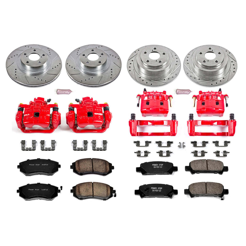 Power Stop KC2748 Z23 Evolution Sport Performance 1-Click Brake Kit With Calipers (Front And Rear) for 2004-2006 Subaru Baja Turbo product image