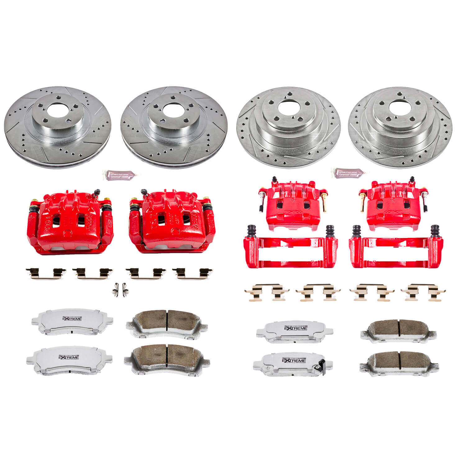 Power Stop KC2749-26 Z26 Extreme Street Warrior 1-Click Brake Kit With Calipers (Front And Rear) for 2000-2002 Subaru Legacy - product image