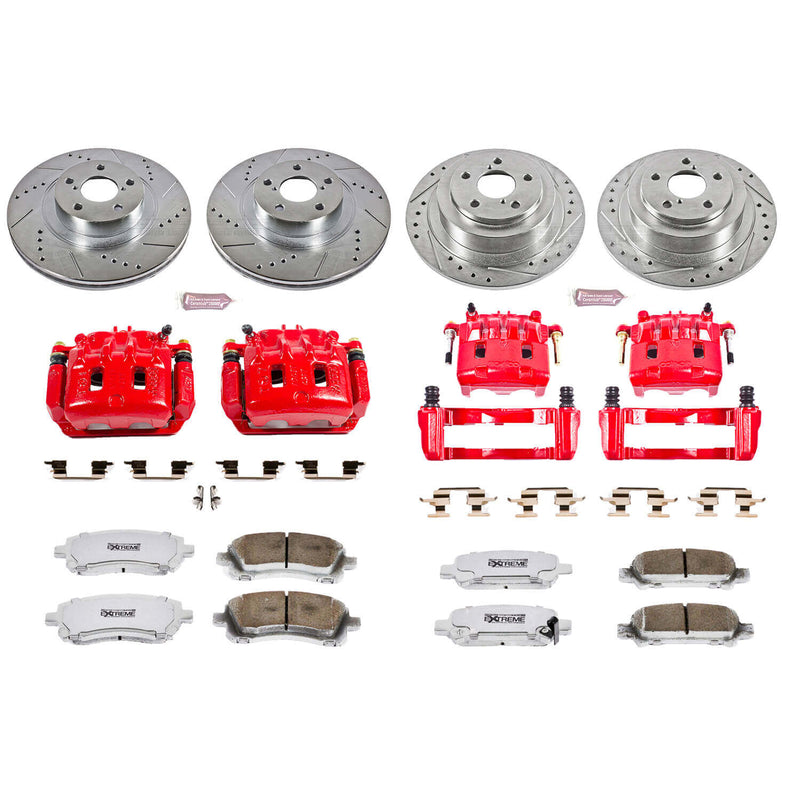 Power Stop KC2749-26 Z26 Extreme Street Warrior 1-Click Brake Kit With Calipers (Front And Rear) for 2000-2002 Subaru Legacy - product image