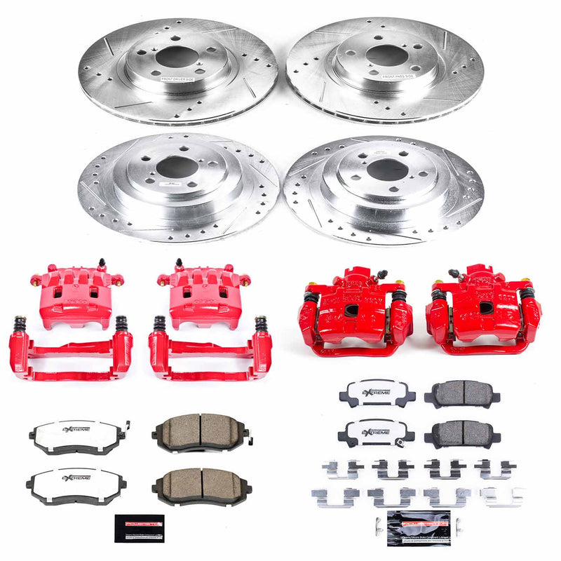 Power Stop KC2750-26 - Z26 Street Warrior 1-Click Front And Rear Brake Kit With Calipers vehicle fitment brake part