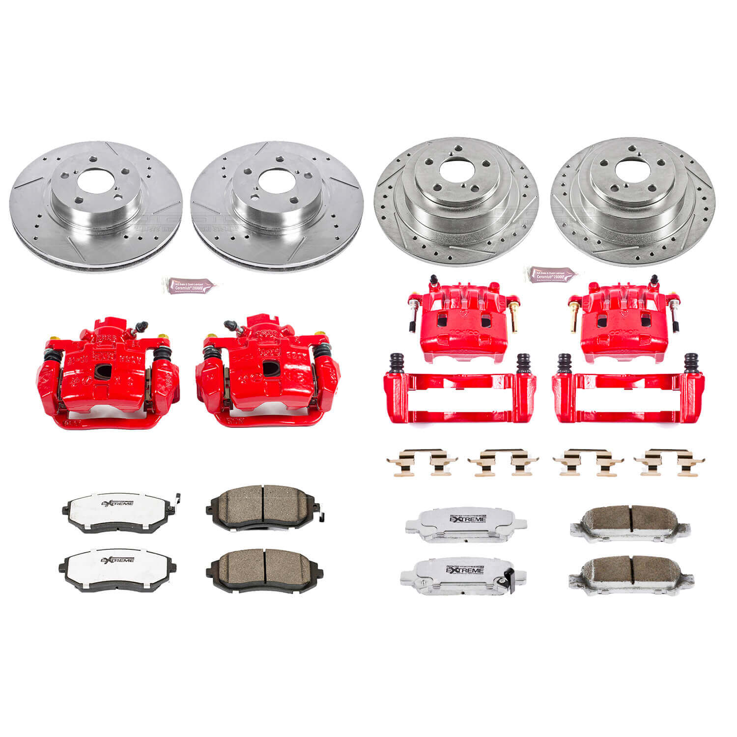 Power Stop KC2751-26 Z26 Extreme Street Warrior 1-Click Brake Kit With Calipers (Front And Rear) for 2002-2006 Subaru Baja product image
