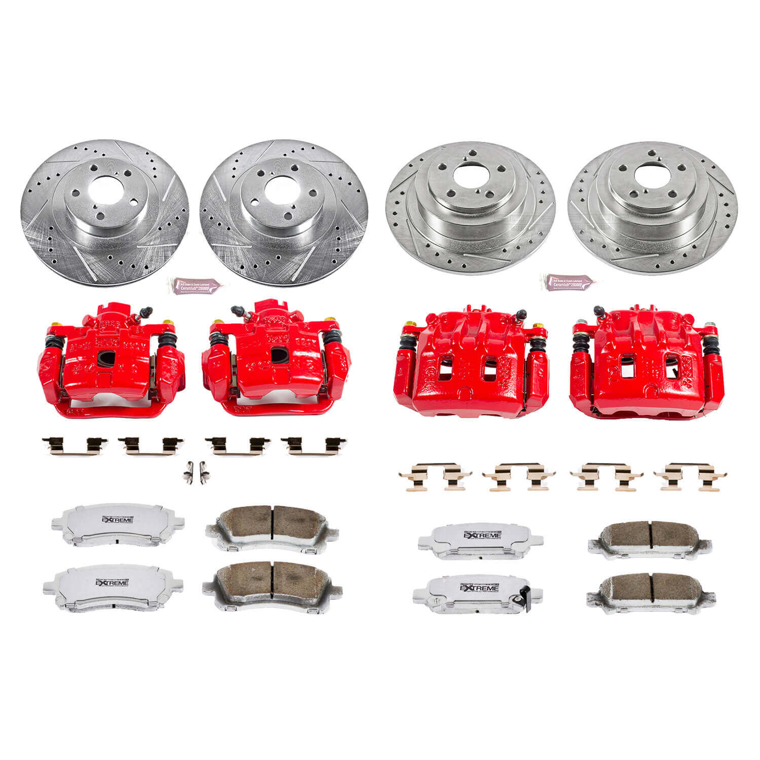 Power Stop KC2752-26 Z26 Extreme Street Warrior 1-Click Brake Kit With Calipers (Front And Rear) for 2001-2002 Subaru Legacy product image