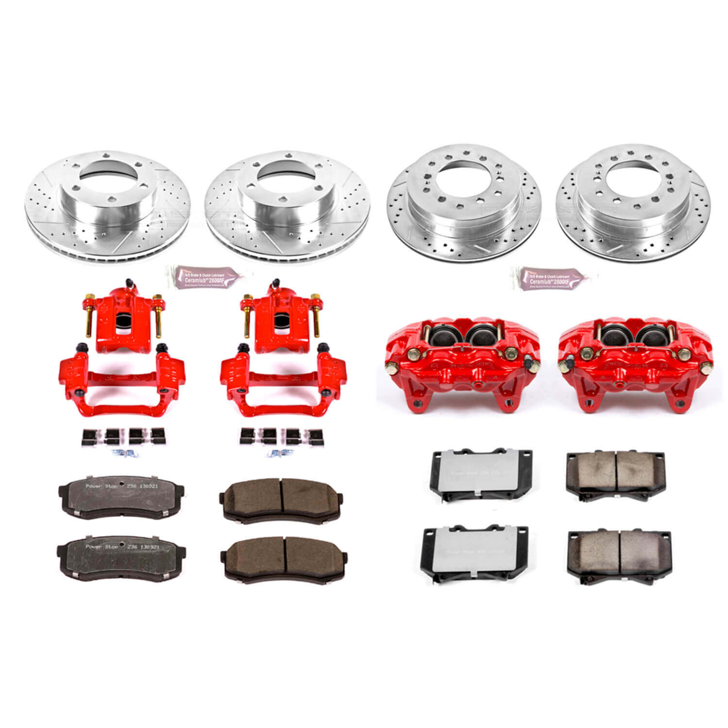 Power Stop KC2756-36 Z36 Extreme Performance Truck And Tow 1-Click Brake Kit With Calipers (Front And Rear) for 2001-2002 Toyota Sequoia product image