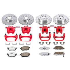 Power Stop KC2767-26 Z26 Extreme Street Warrior 1-Click Brake Kit With Calipers (Front And Rear) for 2003-2005 Nissan Murano product image