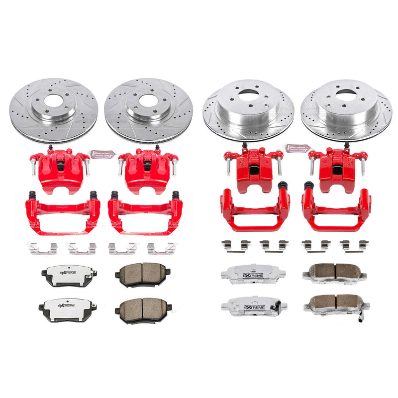 Power Stop KC2767-26 Z26 Extreme Street Warrior 1-Click Brake Kit With Calipers (Front And Rear) for 2003-2005 Nissan Murano product image
