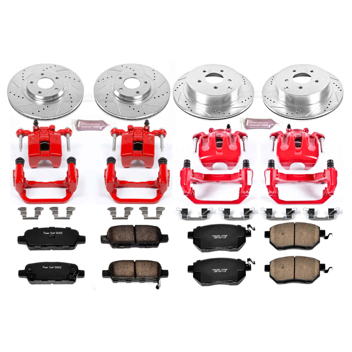 Power Stop KC2767 - Z23 Evolution Sport Performance 1-Click Brake Kit With Calipers (Front And Rear) vehicle fitment brake part