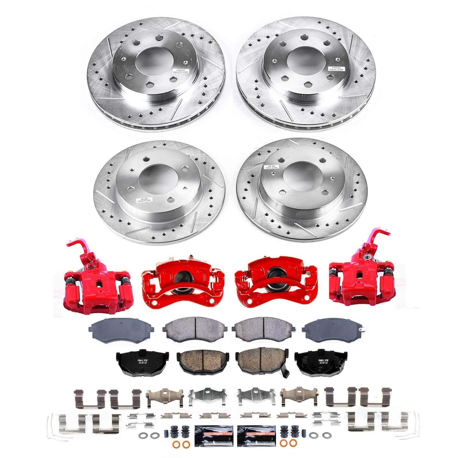 Power Stop KC2778A - Front And Rear Z23 Evolution Sport Pad And Rotor Kit With Calipers vehicle fitment brake part