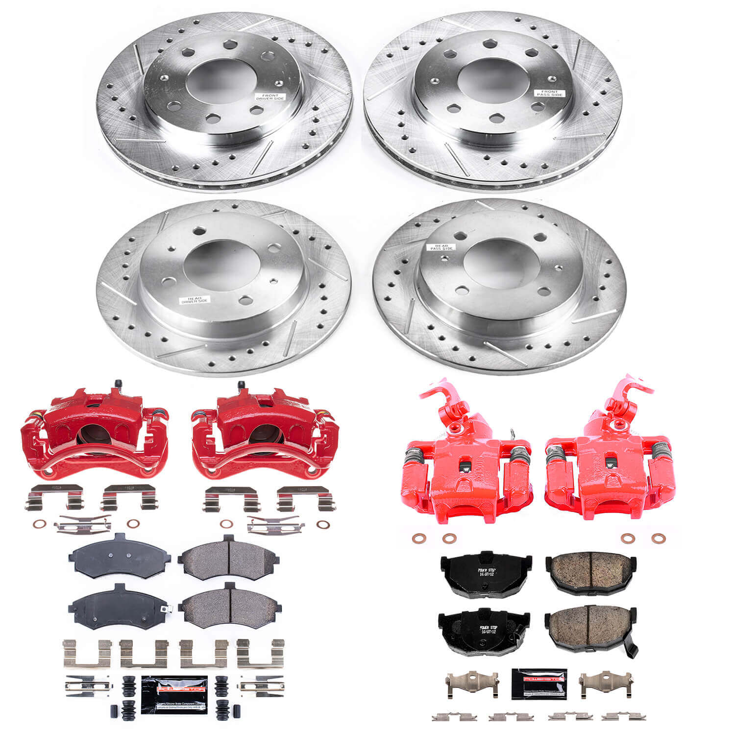 Power Stop KC2779A Z23 Evolution Sport Performance Pad And Rotor Kit With Calipers for 2003-2005 Hyundai Elantra Rear Disc product image