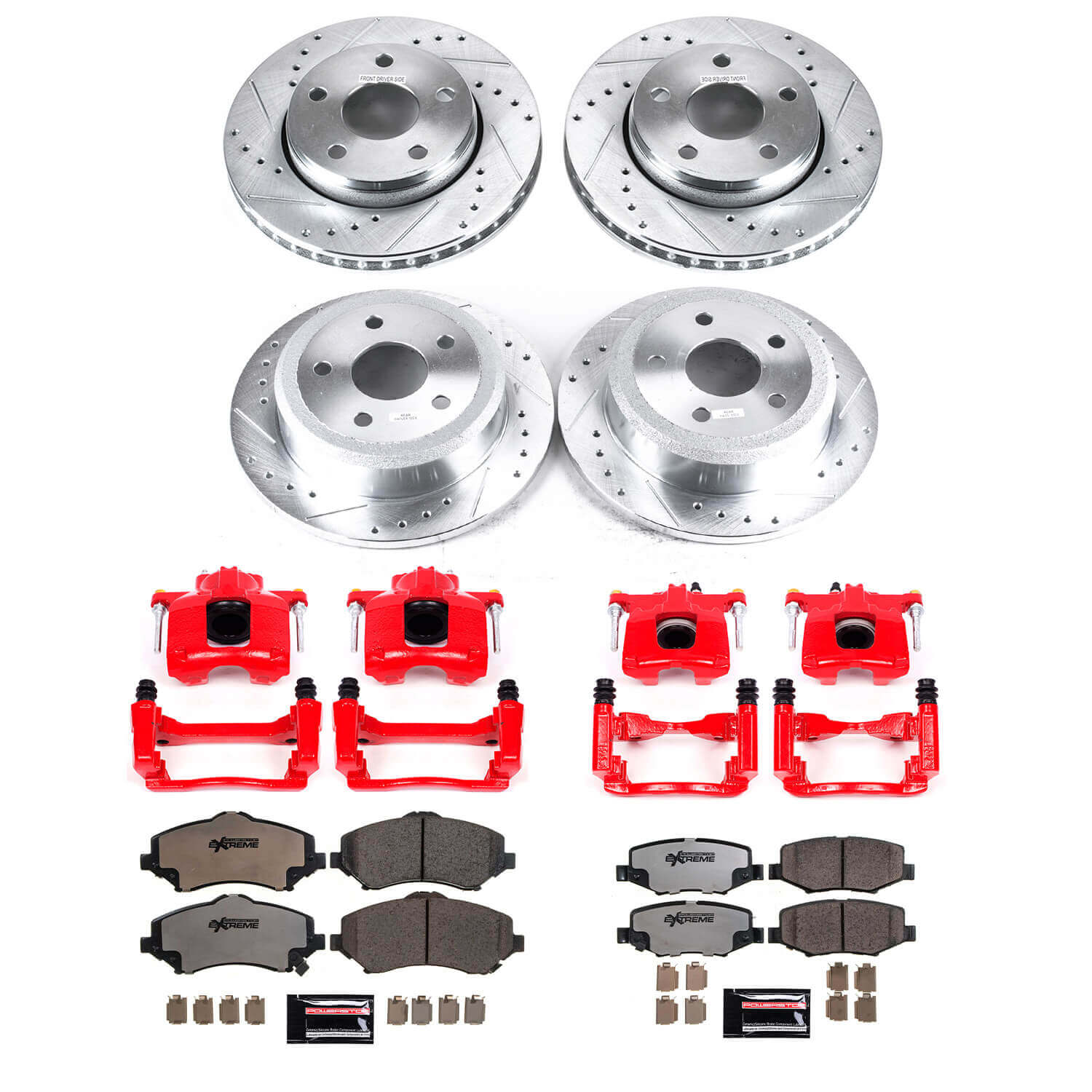 Power Stop KC2798-36 Z36 Extreme Performance Truck And Tow 1-Click Brake Kit With Calipers (Front And Rear) for 2007-2018 Jeep Wrangler product image