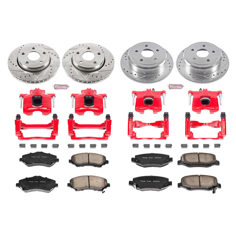 Power Stop KC2798 Z23 Evolution Sport Performance 1-Click Brake Kit With Calipers (Front And Rear) for 2007-2018 Jeep Wrangler product image