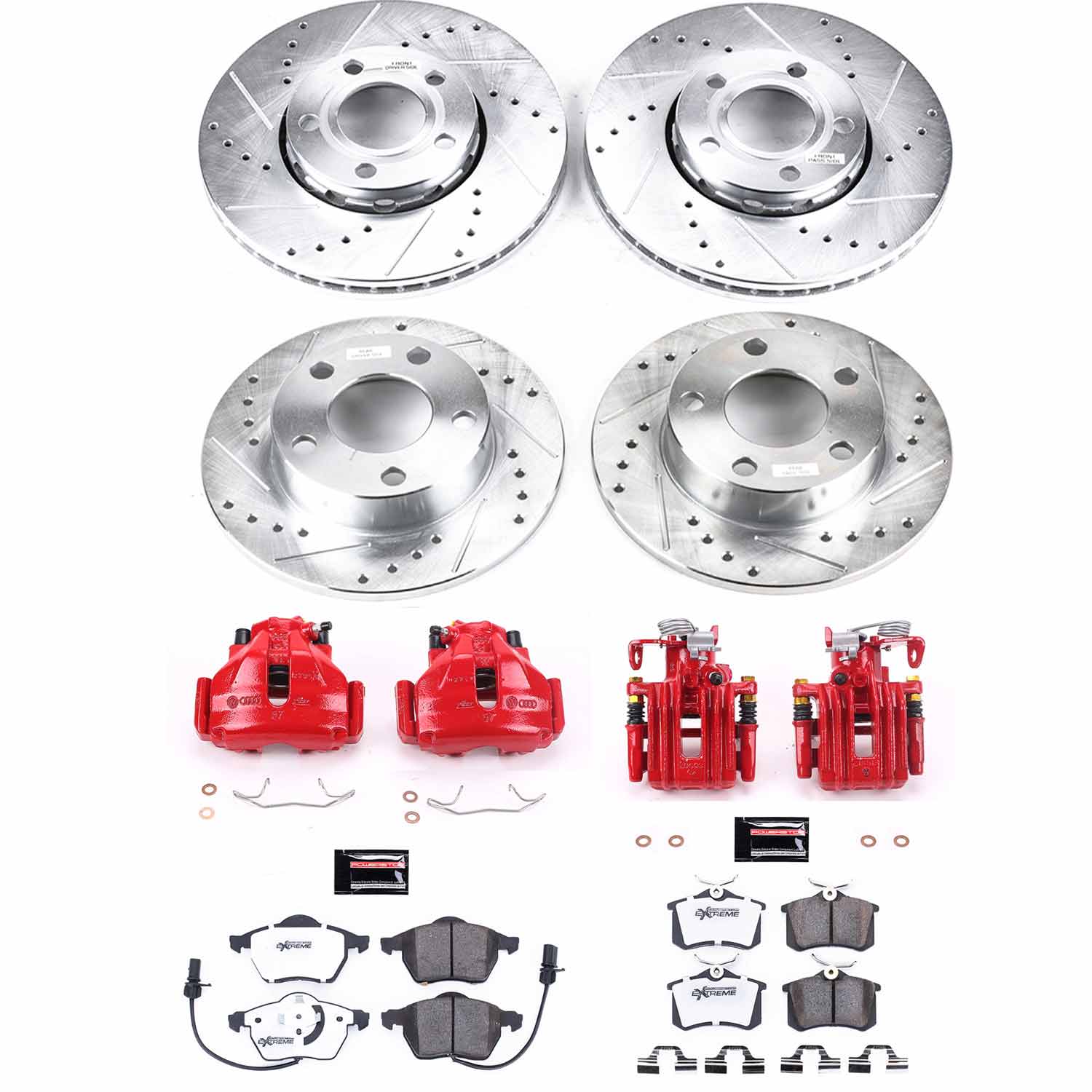 Power Stop KC2800-26 - Z26 Street Warrior 1-Click Front And Rear Brake Kit With Calipers vehicle fitment brake part