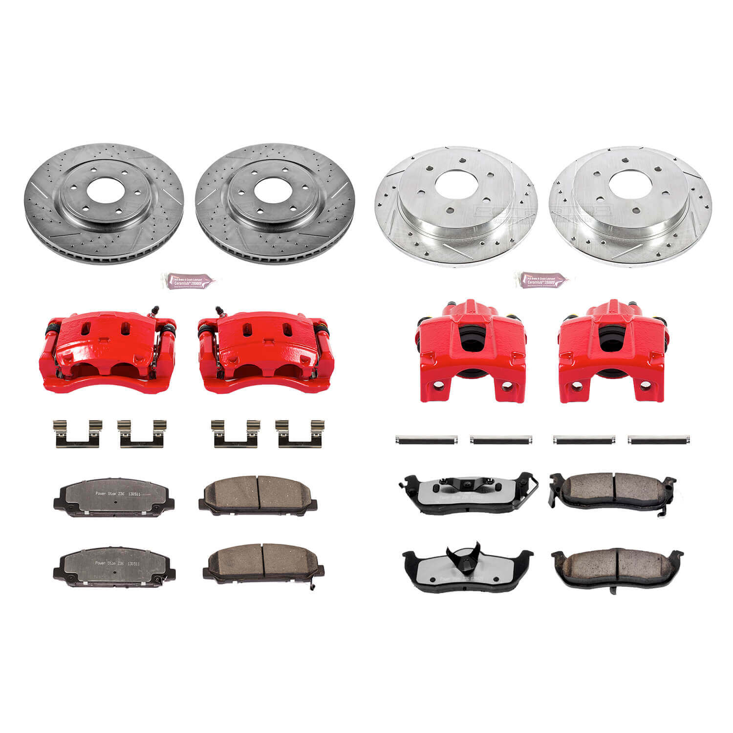 Power Stop KC2804-36 Z36 Extreme Performance Truck And Tow 1-Click Brake Kit With Calipers (Front And Rear) for 2006-2007 INFINITI QX56 product image