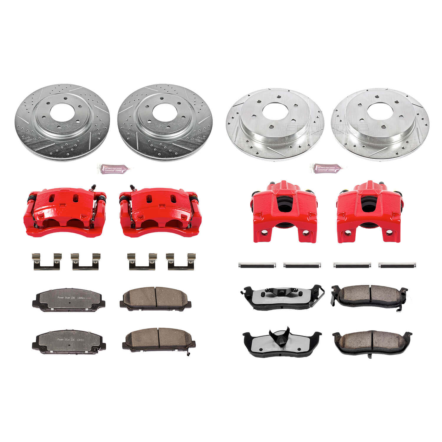 Power Stop KC2805-36 Z36 Extreme Performance Truck And Tow 1-Click Brake Kit With Calipers (Front And Rear) for 2007-2011 INFINITI QX56 product image