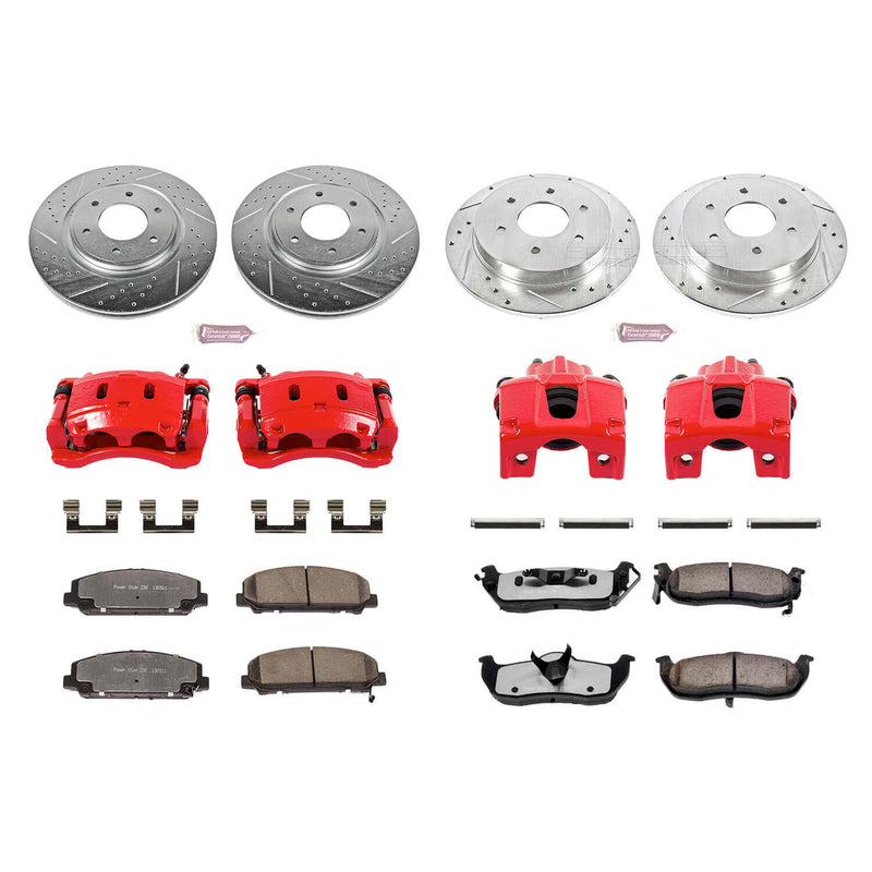 Power Stop KC2805-36 Z36 Extreme Performance Truck And Tow 1-Click Brake Kit With Calipers (Front And Rear) for 2007-2011 INFINITI QX56 product image