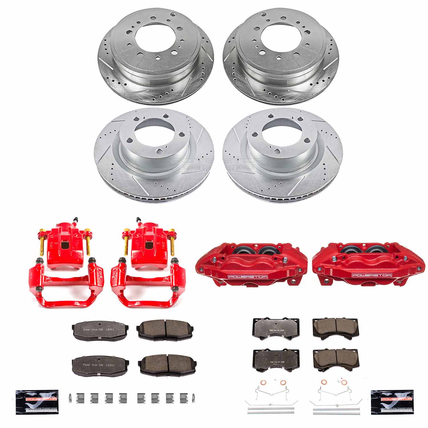 Power Stop KC2813A-36 - Z36 Extreme Performance Truck And Tow 1-Click Brake Kit With Calipers (Front And Rear) vehicle fitment brake part