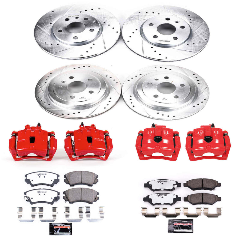 Power Stop KC2816-26 Z26 Street Warrior 1-Click Front And Rear Brake Kit With Calipers for 2010-2015 Chevrolet Camaro LS, LT product image