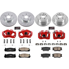 Power Stop KC2822 Z23 Evolution Sport Performance 1-Click Drilled And Slotted Front And Rear Brake Kit With Calipers for 2007-2012 Lexus ES350 product image