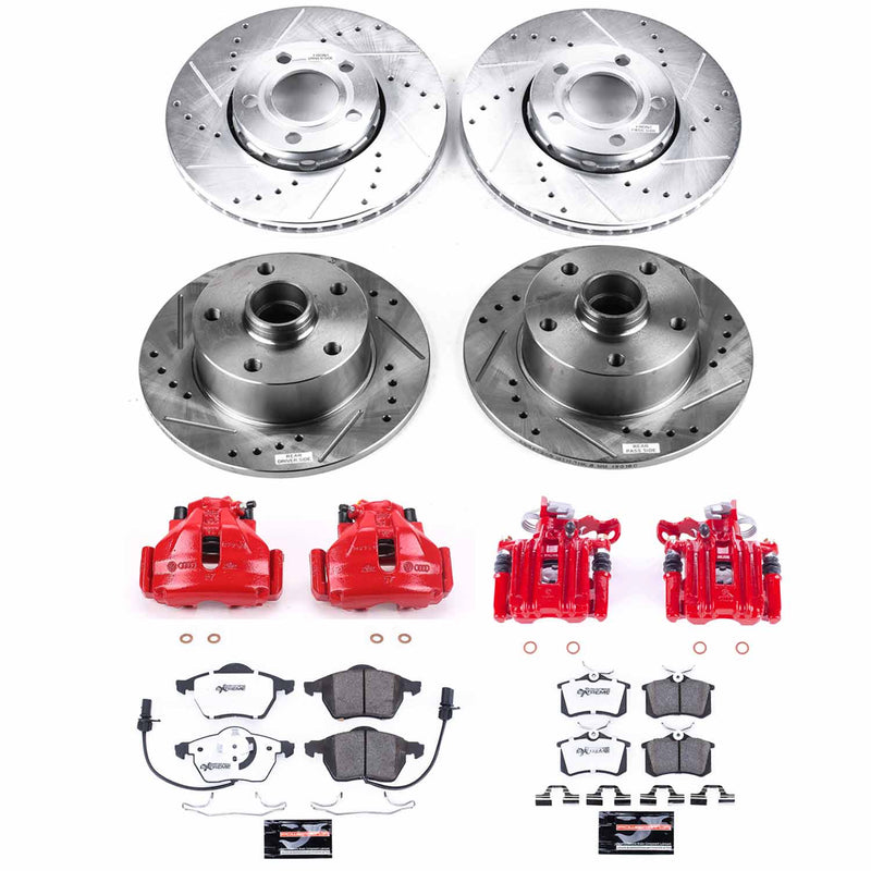 Power Stop KC2825-26 Z26 Street Warrior 1-Click Front And Rear Brake Kit With Calipers for 1999-2001 Audi A4 product image