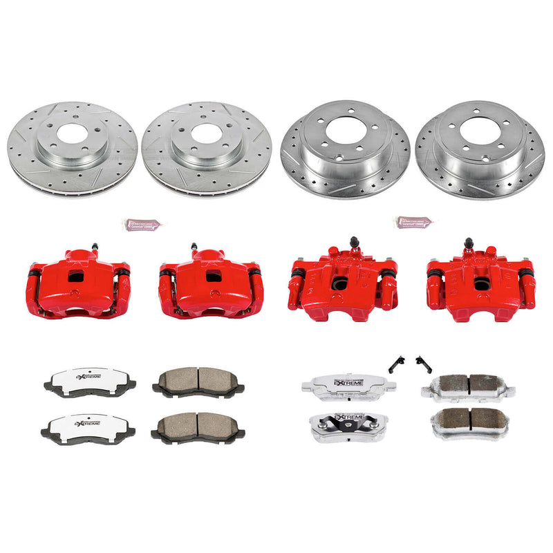 Power Stop KC2840-26 Z26 Extreme Street Warrior 1-Click Brake Kit With Calipers (Front And Rear) for 2007-2017 Chrysler 200 product image