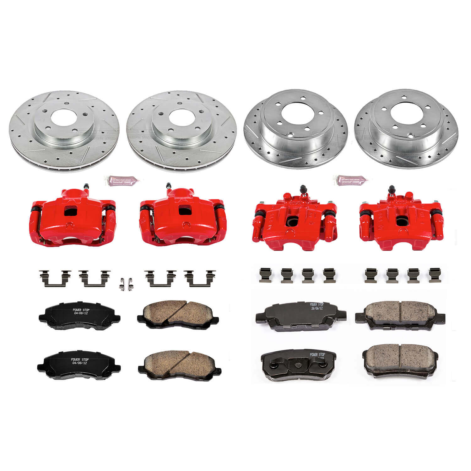 Power Stop KC2840 Z23 Evolution Sport Performance 1-Click Brake Kit With Calipers (Front And Rear) for 2007-2017 Chrysler 200 product image