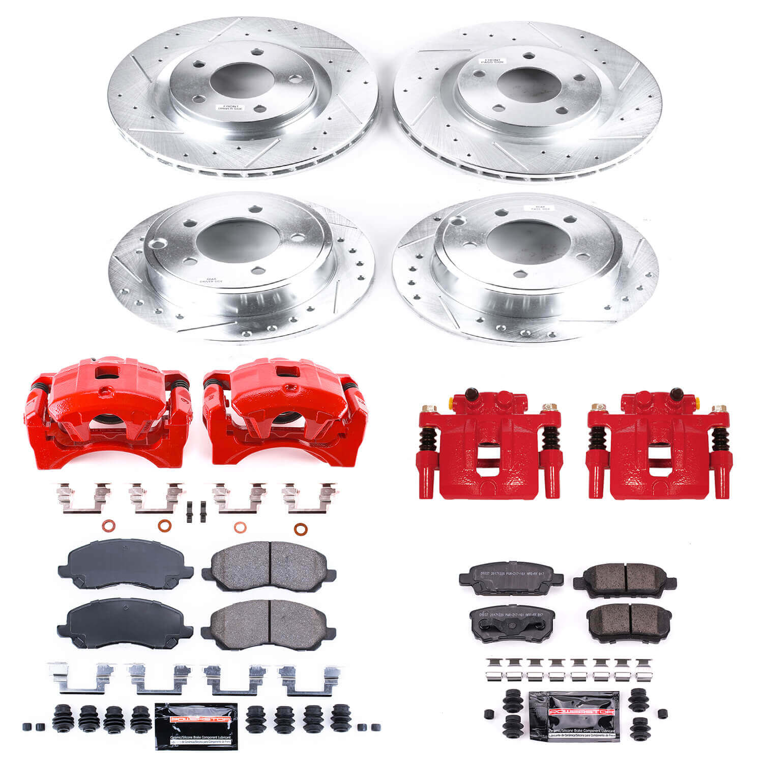 Power Stop KC2840A Z23 Evolution Sport Performance 1-Click Brake Kit With Calipers (Front And Rear) for 2012 Mitsubishi Lancer product image